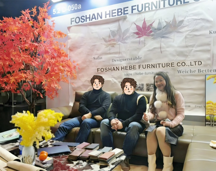 Foshan Hebe Furniture Booth with Buyers